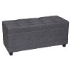 Blue-Brown Tweed Storage Bench