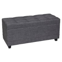 Blue-Brown Tweed Storage Bench