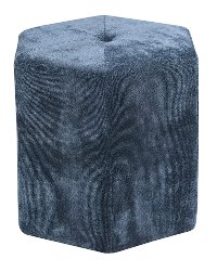 Navy Blue Contemporary Cube Ottoman
