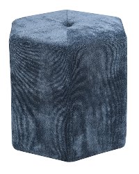 Slate Blue Contemporary Cube Ottoman