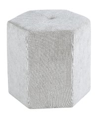 Platinum Light Gray Contemporary Cube Ottoman
