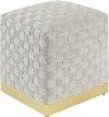 Contemporary Taupe Square Cube Ottoman