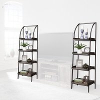 2 Black Metal Bookcases