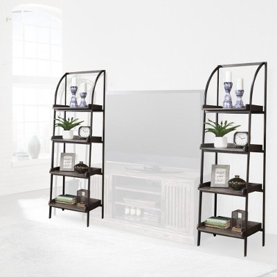 2 Black Metal Bookcases