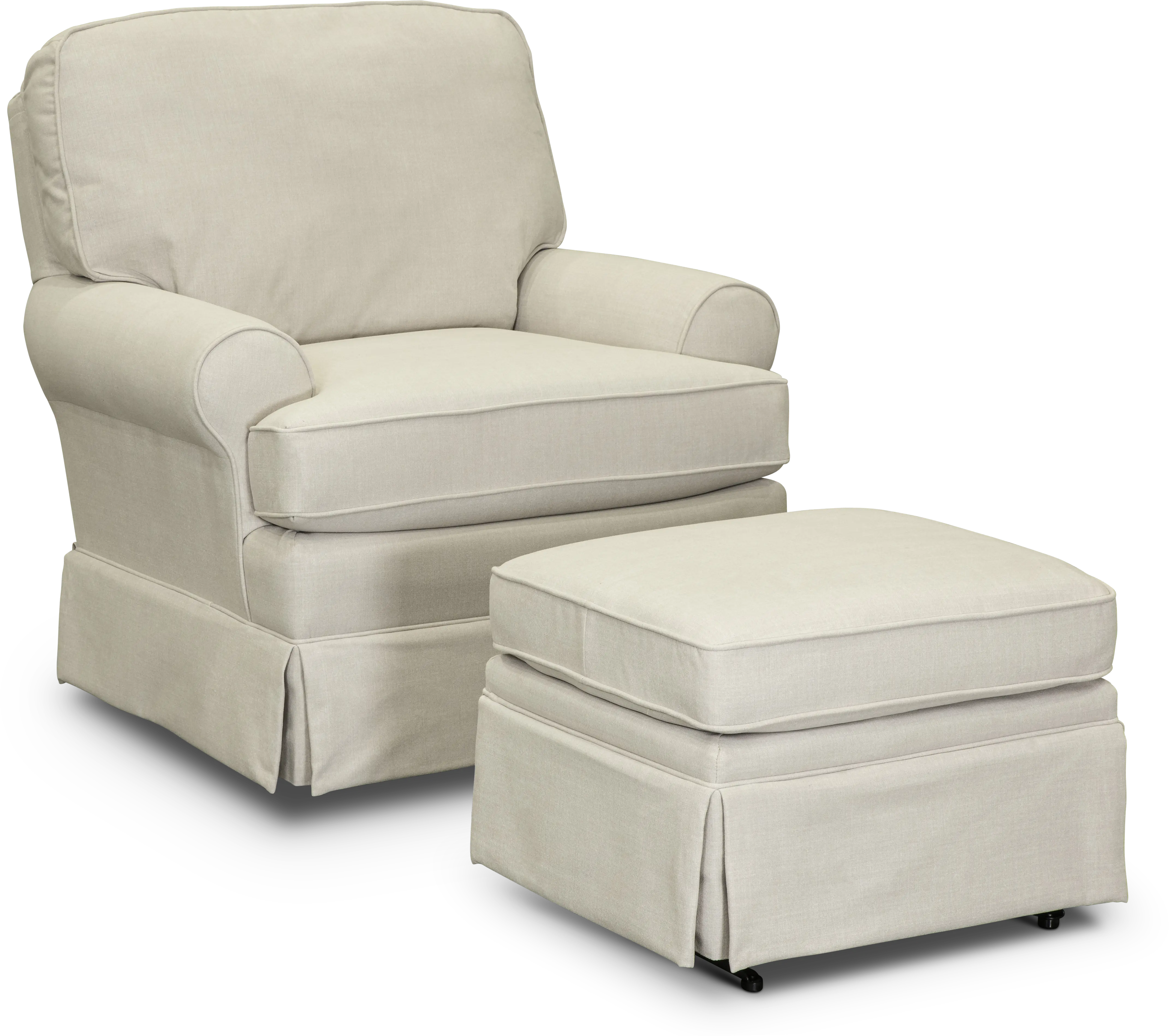Off White Eggshell Swivel Glider - Quinn-2