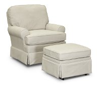 Off White Eggshell Swivel Glider - Quinn-2