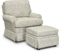 Cream and Gray Dove Swivel Glider - Quinn-2