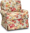Aqua, Yellow and Muted Red Floral Swivel Glider - Quinn