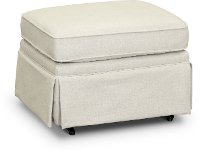 Off White Eggshell Upholstered Gliding Ottoman - Quinn