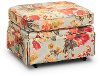 Aqua, Yellow and Muted Red Floral Glide Ottoman - Quinn