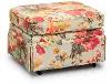 Aqua, Yellow and Muted Red Floral Gliding Ottoman - Quinn