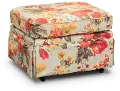 Aqua, Yellow and Muted Red Floral Gliding Ottoman - Quinn