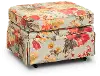 Clearance Aqua, Yellow and Muted Red Floral Gliding Ottoman - Quinn