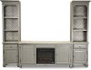 Gray 3 Piece Fireplace Entertainment Center - Jordan