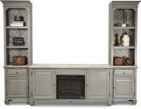 Gray 3 Piece Fireplace Entertainment Center - Jordan-2
