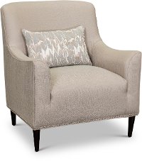 Traditional Taupe Beige Accent Chair - Ava