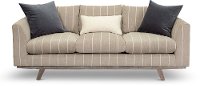 Casual Modern Striped Taupe Sofa - Bexley