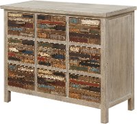 Rustic Worn Wood Nine Drawer Accent Cabinet