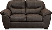 Casual Contemporary Chocolate Brown Loveseat - Legend