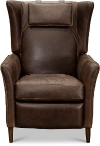 Espresso Brown High Leg Power Recliner - Oswald