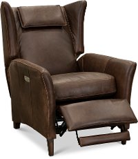 Espresso Brown High Leg Power Recliner - Oswald-2