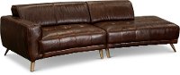 Modern Brown Leather 2 Piece Sectional Sofa - Rockford