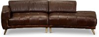 Modern Brown Leather 2 Piece Sectional Sofa - Rockford-2