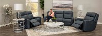 Anchor Blue Leather-Match Power Reclining Sofa - Cody-3