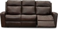 Burnt Umber Leather-Match Power Reclining Sofa - Anchor-2