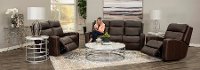 Burnt Umber Leather-Match Power Reclining Sofa - Anchor-3