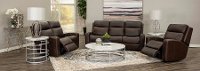 Burnt Umber Leather-Match Power Reclining Sofa - Anchor-4