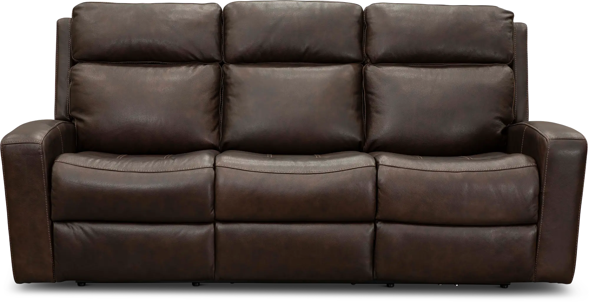 Burnt Umber Leather-Match Power Reclining Sofa - Cody-1