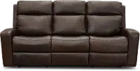 Burnt Umber Leather-Match Power Reclining Sofa - Cody