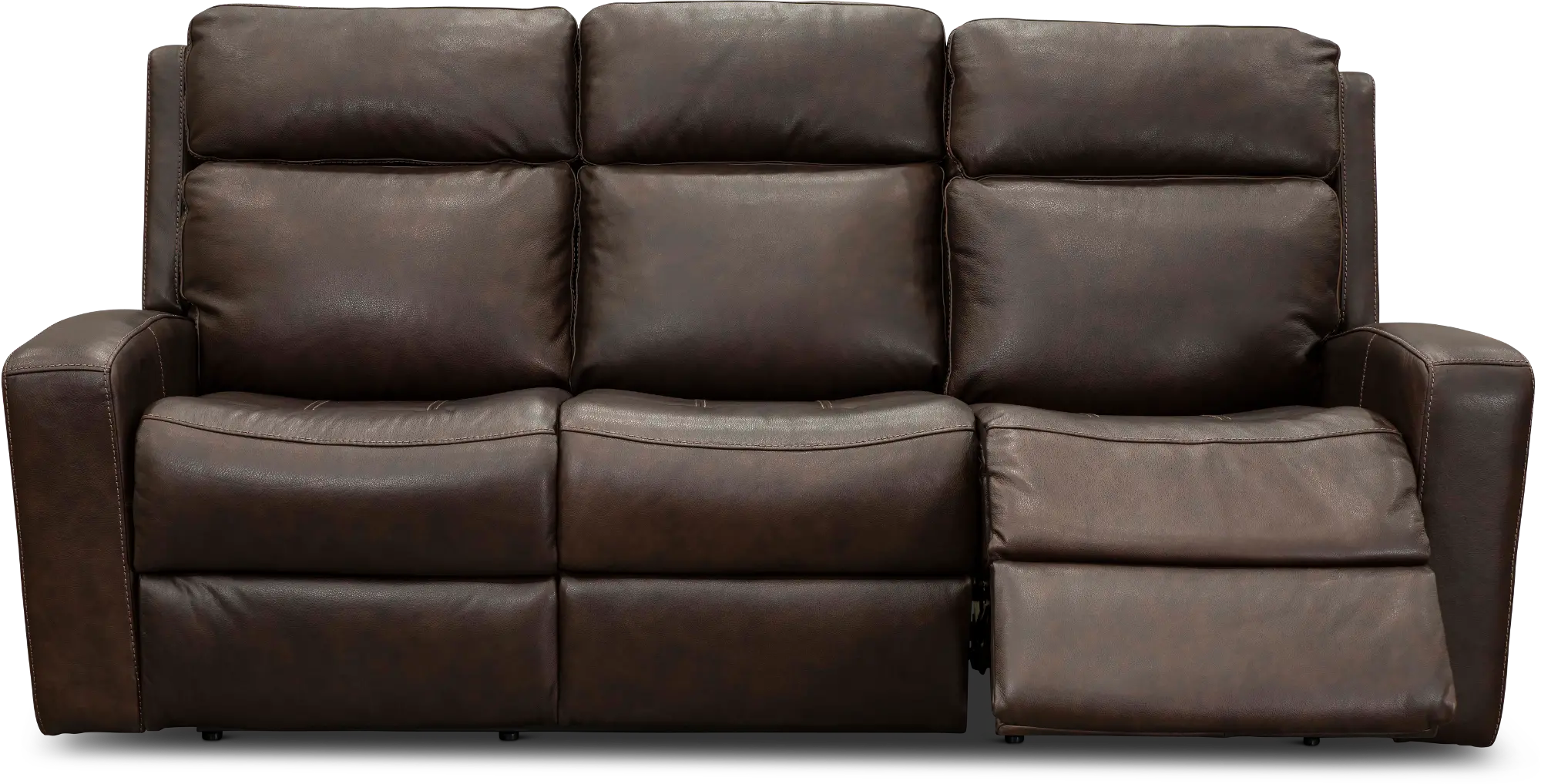 Burnt Umber Leather-Match Power Reclining Sofa - Cody-2
