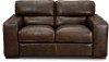 Clearance Contemporary Brown Leather Loveseat - Sundance