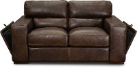 Contemporary Brown Leather Loveseat - Sundance-2