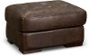 Contemporary Brown Leather Ottoman - Sundance