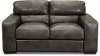 Contemporary Charcoal Gray Leather Loveseat - Sundance