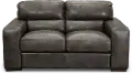 Contemporary Charcoal Gray Leather Loveseat - Sundance