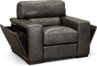 Contemporary Charcoal Gray Leather Chair - Sundance-2