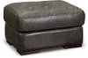 Contemporary Charcoal Gray Leather Ottoman - Sundance