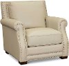 Traditional Cream Leather Chair - Coastal