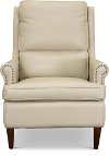Traditional Cream Leather Reclining Chair - Coastal