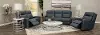 Anchor Blue Leather-Match Power Gliding Recliner - Cody