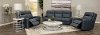 Anchor Blue Leather-Match Power Gliding Recliner - Cody