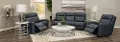 Cody Blue Leather-Match Power Gliding Recliner