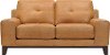Modern Tan Leather Loveseat - Jackson