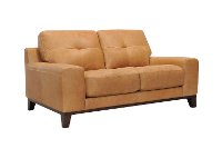 Modern Tan Leather Loveseat - Jackson-2