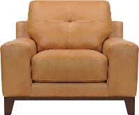 Modern Tan Leather Chair - Jackson