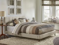 14949BQR Contemporary Beige Queen Upholstered Platform Bed - Aussie